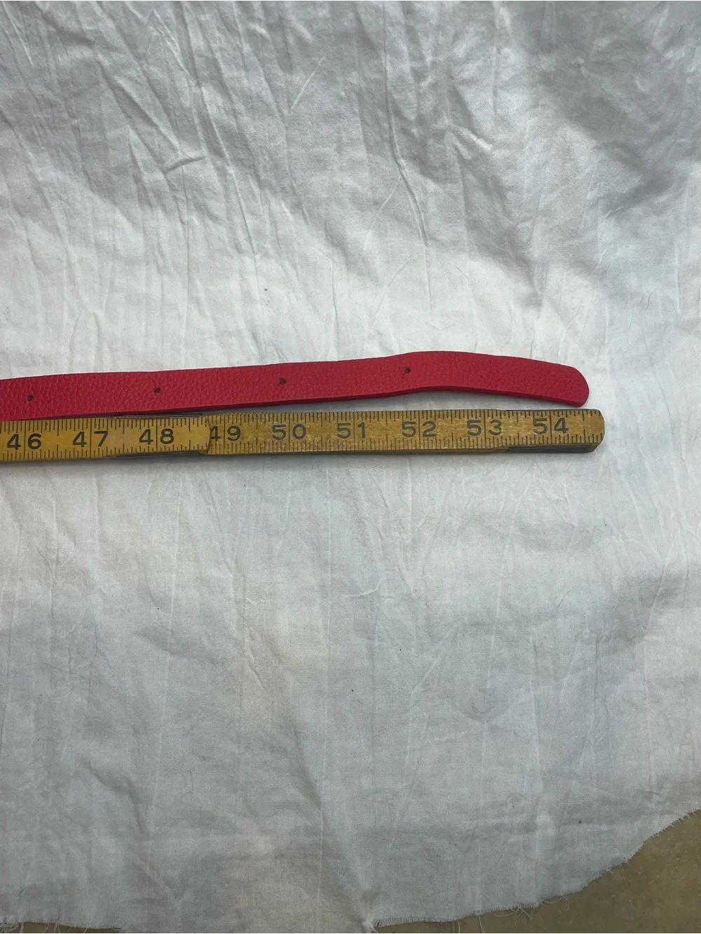 Red Leather Like Skinny Belt Gold Hardware Equestrian Preppy Quiet Luxury XXL